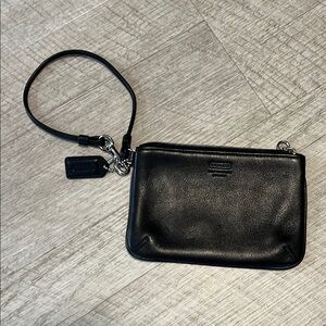 Coach Black Leather Wristlet